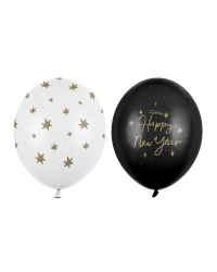 Balloons 30 cm, Happy New Year, mix (1 pkt / 50 pc.)