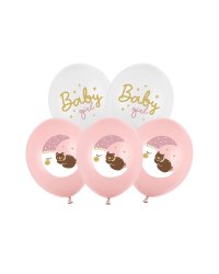 Balloons 30 cm, Baby girl, mix (1 pkt / 6 pc.)
