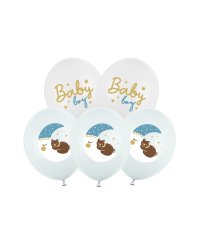 Balloons 30 cm, Baby boy, mix (1 pkt / 6 pc.)