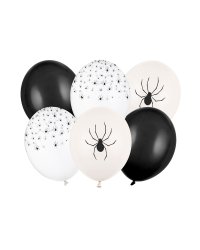 Balloons 30 cm, Spiders, mix (1 pkt / 6 pc.)
