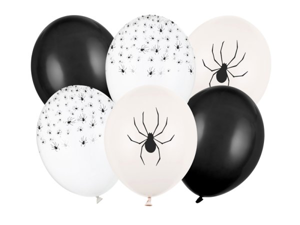 Balloons 30 cm, Spiders, mix (1 pkt / 6 pc.)