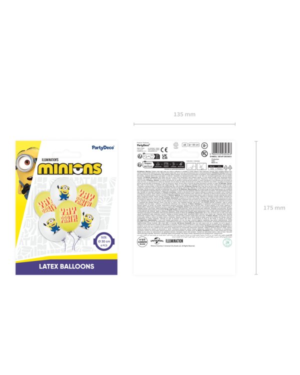 Strong Balloons 30 cm, Minions, mix (1 pkt / 6 pc.)