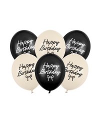 Strong balloons Happy Birthday Bows, 30 cm, mix (1 pkt / 6 pc.)