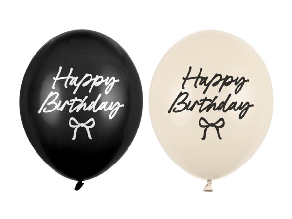 Strong balloons Happy Birthday Bows, 30 cm, mix (1 pkt / 50 pc.)