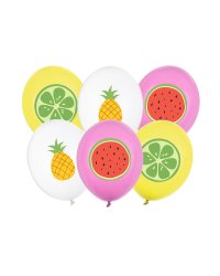 Balloons 30 cm, Fruits, mix (1 pkt / 6 pc.)