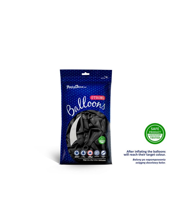 Strong Balloons 12cm, Metallic Black (1 pkt / 100 pc.)