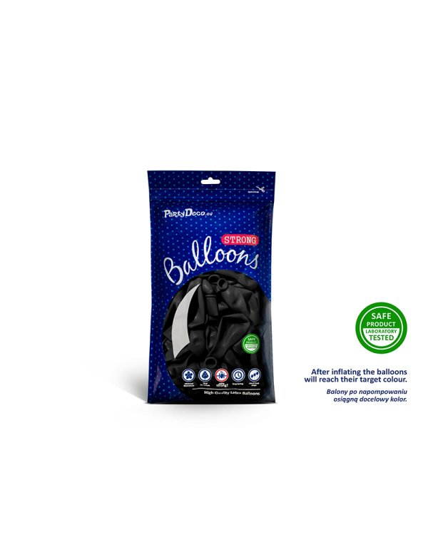 Strong Balloons 12cm, Pastel Black (1 pkt / 100 pc.)