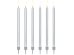 Birthday candles, plain, silver, 12.5cm (1 pkt / 12 pc.)