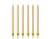 Birthday candles, plain, gold, 12.5cm (1 pkt / 12 pc.)