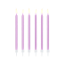 Plain birthday candles, light lilac, 14cm (1 pkt / 12 pc.)