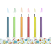 Birthday candles Coloured Flames, mix (1 pkt / 6 pc.)