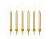 Birthday candles, plain, gold, 6cm (1 pkt / 6 pc.)