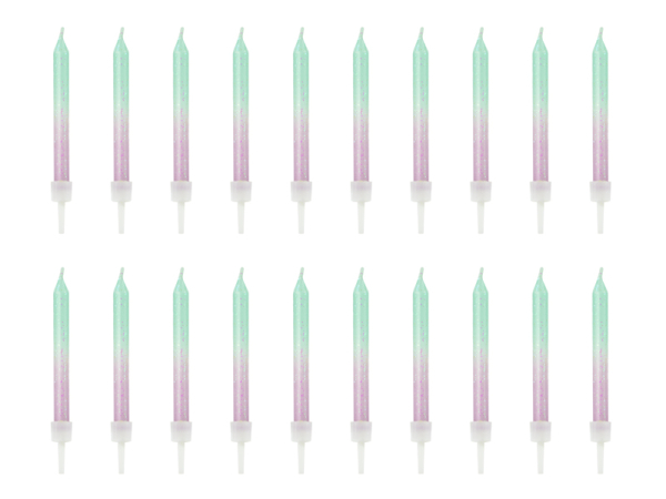 Birthday candles ombre, 6cm (1 pkt / 20 pc.)