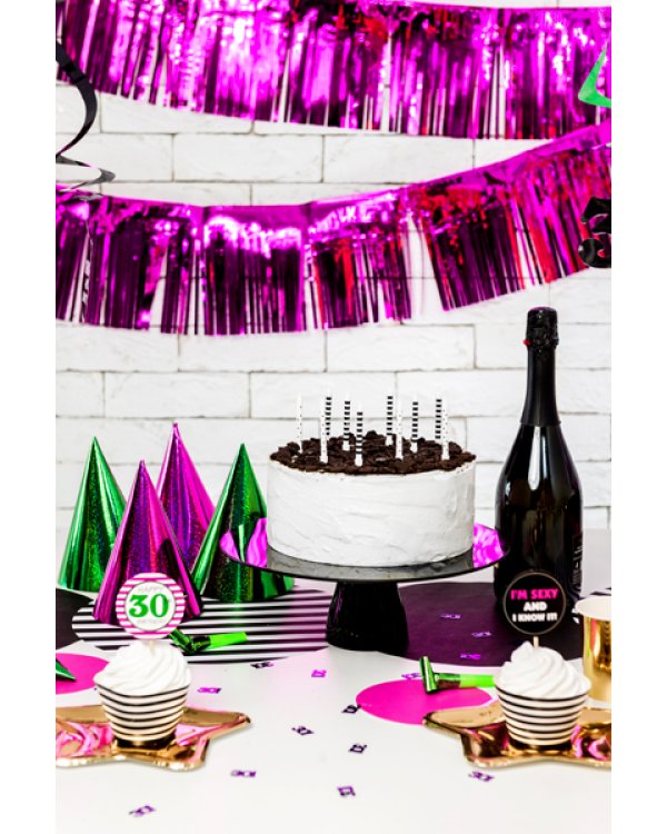 Birthday candles Dots and stripes, mix, 6.5cm (1 pkt / 6 pc.)