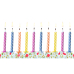 Birthday candles, mix, 6cm (1 pkt / 10 pc.)