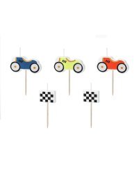 Birthday candles Racing Cars, 2-3 cm, mix (1 pkt / 5 pc.)