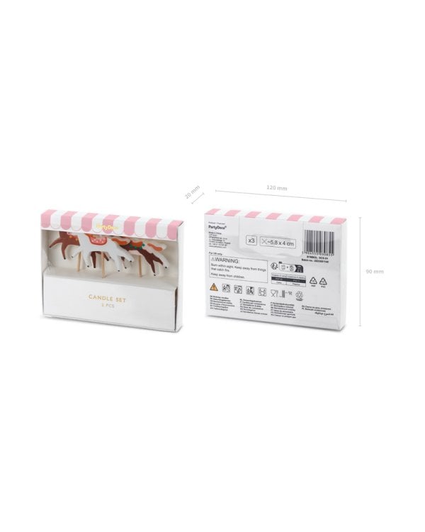 Horse Birthday Candles, Assorted, 5.8 x 4 cm (1 pkt / 3 pc.)