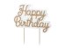 Birthday candle ''Happy Birthday'', cold gold, 7.5x10 cm
