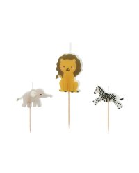 Birthday candles Safari, 3-4.2 cm, mix (1 pkt / 3 pc.)