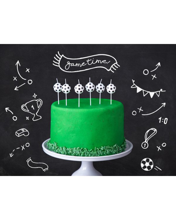 Birthday candles Soccer Balls, 2.5cm (1 pkt / 6 pc.)