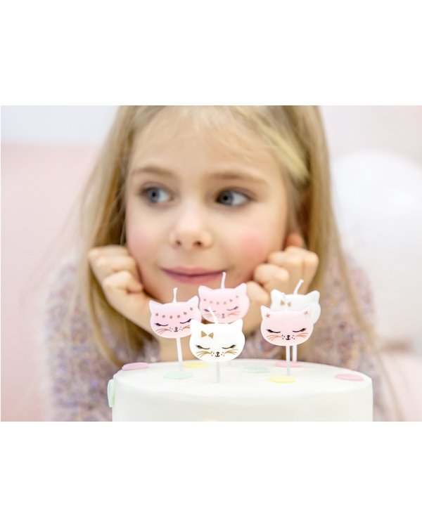 Birthday candles Cat, mix, 2cm (1 pkt / 6 pc.)