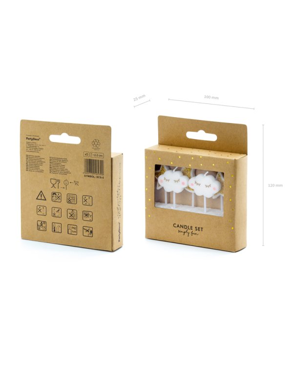 Birthday candles Little Star, mix, 2-3cm (1 pkt / 5 pc.)