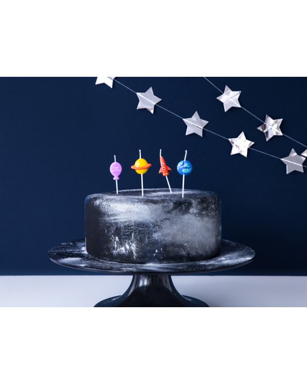 Birthday candles Space, mix, 2-3cm (1 pkt / 4 pc.)