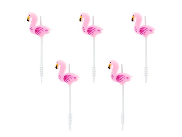 Birthday candles Flamingos, 3cm (1 pkt / 5 pc.)