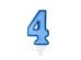 Birthday candle Number 4, blue, 7cm