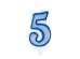 Birthday candle Number 5, blue, 7cm
