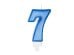 Birthday candle Number 7, blue, 7cm