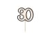 Birthday candle number 30, 5.5cm, black and white