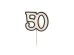 Birthday candle number 50, 5.5cm, black and white
