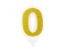 Birthday candle Number 0, gold, 7cm