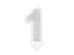 Birthday candle Number 1, silver, 7cm
