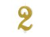 Birthday candle Number 2, gold, 10cm