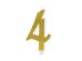 Birthday candle Number 4, gold, 10cm