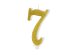 Birthday candle Number 7, gold, 10cm
