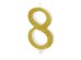 Birthday candle Number 8, gold, 10cm