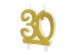 Birthday candle Number 30, gold, 7.5cm