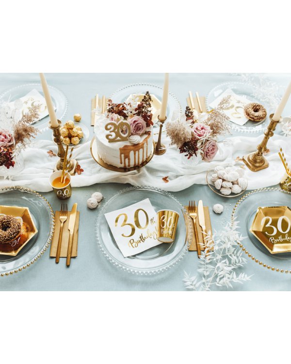 Birthday candle Number 30, gold, 7.5cm
