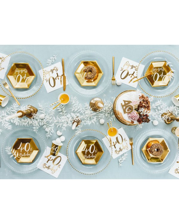 Birthday candle Number 40, gold, 7.5cm