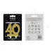 Birthday candle Number 40, gold, 7.5cm