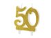 Birthday candle Number 50, gold, 7.5cm
