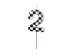 Birthday candle Number 2, 5.5 cm, mix