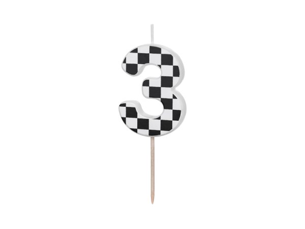 Birthday candle Number 3, 5.5 cm, mix
