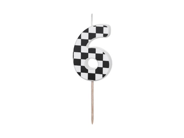 Birthday candle Number 6, 5.5 cm, mix