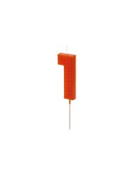 Birthday candle Number 1, 6 cm, red