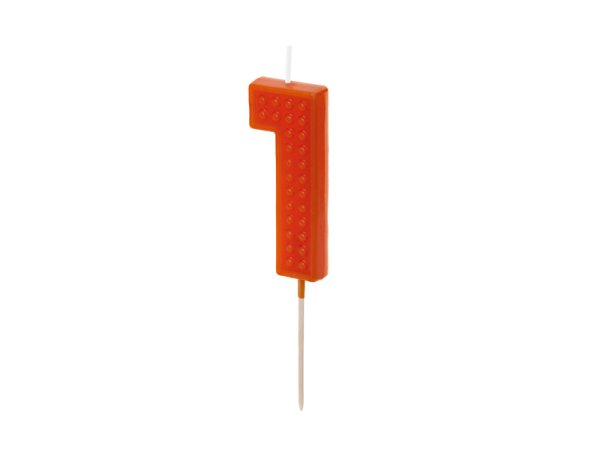 Birthday candle Number 1, 6 cm, red