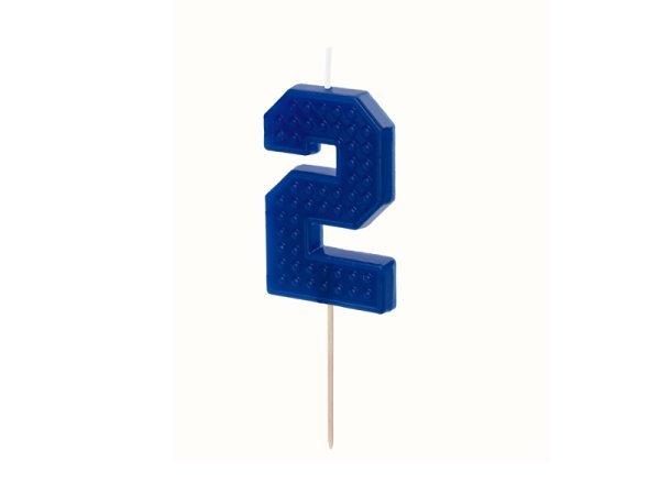 Birthday candle Number 2, 6 cm, blue